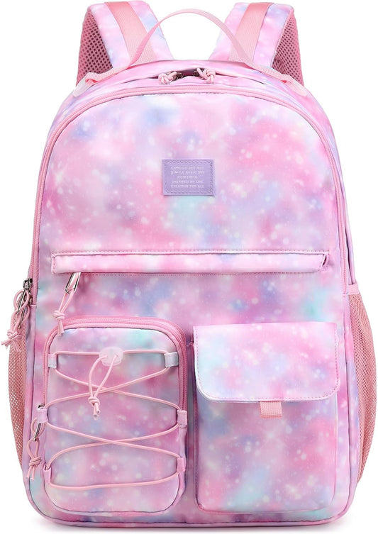 Lohol Galaxy Backpack for Kids Teen Girls, Water Resistant Daypack with Anti Theft Pocket for Travel School (Galaxy B)