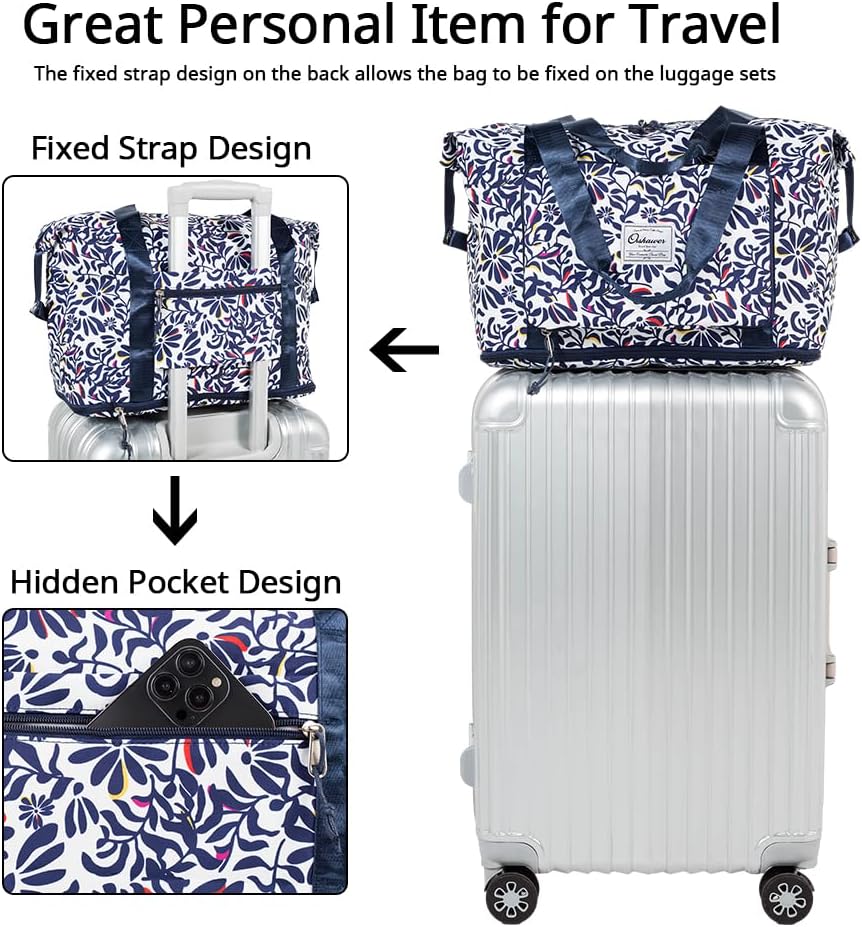 Large Capacity Foldable Travel Bag Expandable Portable Carry on Bag Dry&Wet Separation Sports Duffel Bags