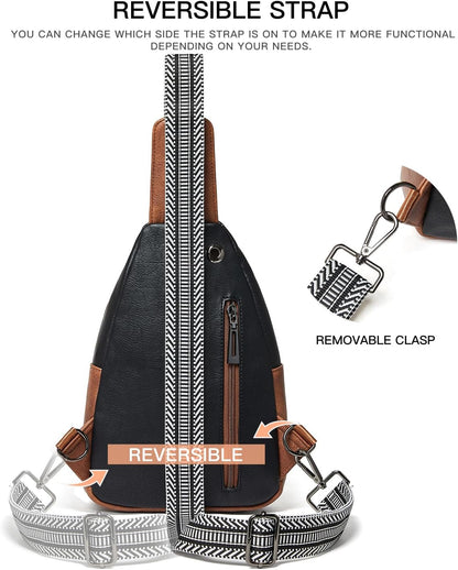 Sling Bag For Women Fanny Pack Crossbody Travel Shoulder Belt Bags Tote Backpack Purse Faux Leather