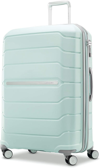 Samsonite Freeform Hardside Expandable with Double Spinner Wheels, Mint Green, Checked-Large 28-Inch