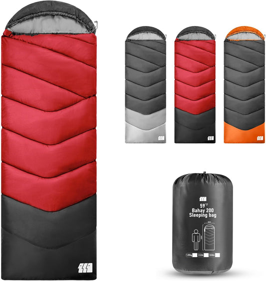 Sleeping Bags for Adults Cold Weather,Portable, Waterproof,Lightweight Sleeping Bag for Tall Girls Boys with Compression Sack for Warm Camping, Hiking, Outdoor & Indoor