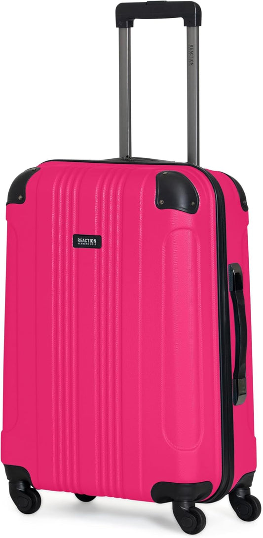 Kenneth Cole REACTION Out of Bounds Lightweight Hardshell 4-Wheel Spinner Luggage, Magenta, 24-Inch Checked