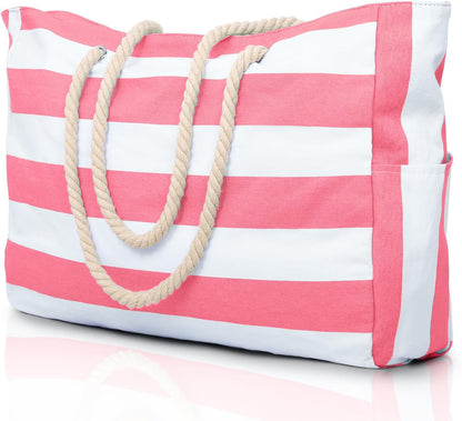 Becokan Beach Bag Large Beach Tote Bag for Women Waterproof Sandproof Swim Pool Bag With Zipper