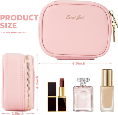 Small Makeup Bag Travel Train Case with Mirror and Light Mini Travel Make up for Women Train Case Cosmetic Organizer 3 Adjustable Brightness Toiletry Bag Portable Artist Storage