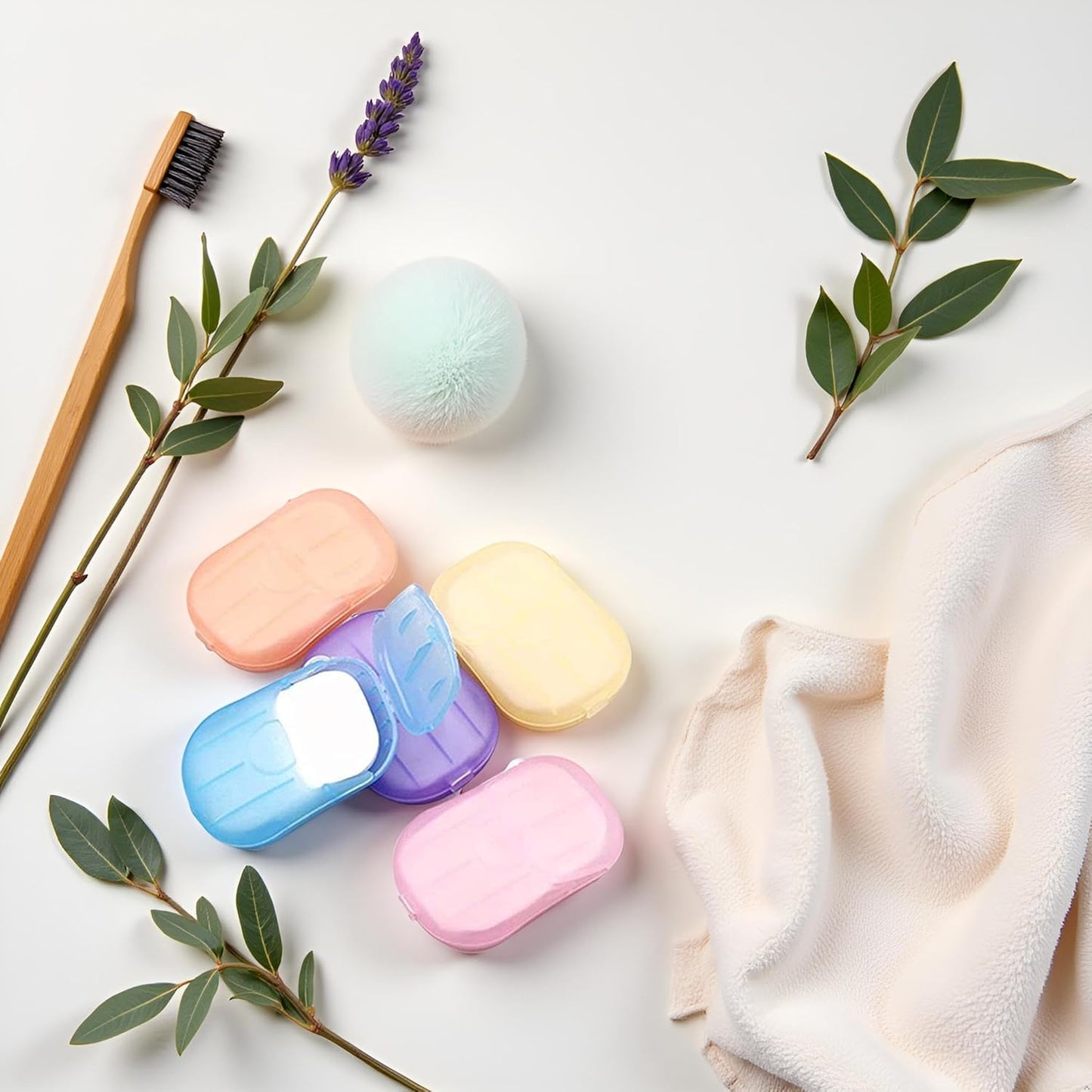 500 Sheets Colorful Disposable Soap Paper 5 Boxes Hand Cleaner Fragrance Mini Color Soap Paper for school Indoor, Outdoor, Travel, Camping Hiking，Paper Soap，Travel Soap,Foot and Hand Care