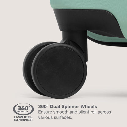 U.S. Traveler Boren Polycarbonate Hardside Rugged Travel Suitcase Luggage with 8 Spinner Wheels, Aluminum Handle, Mint, Checked-Medium 26-Inch