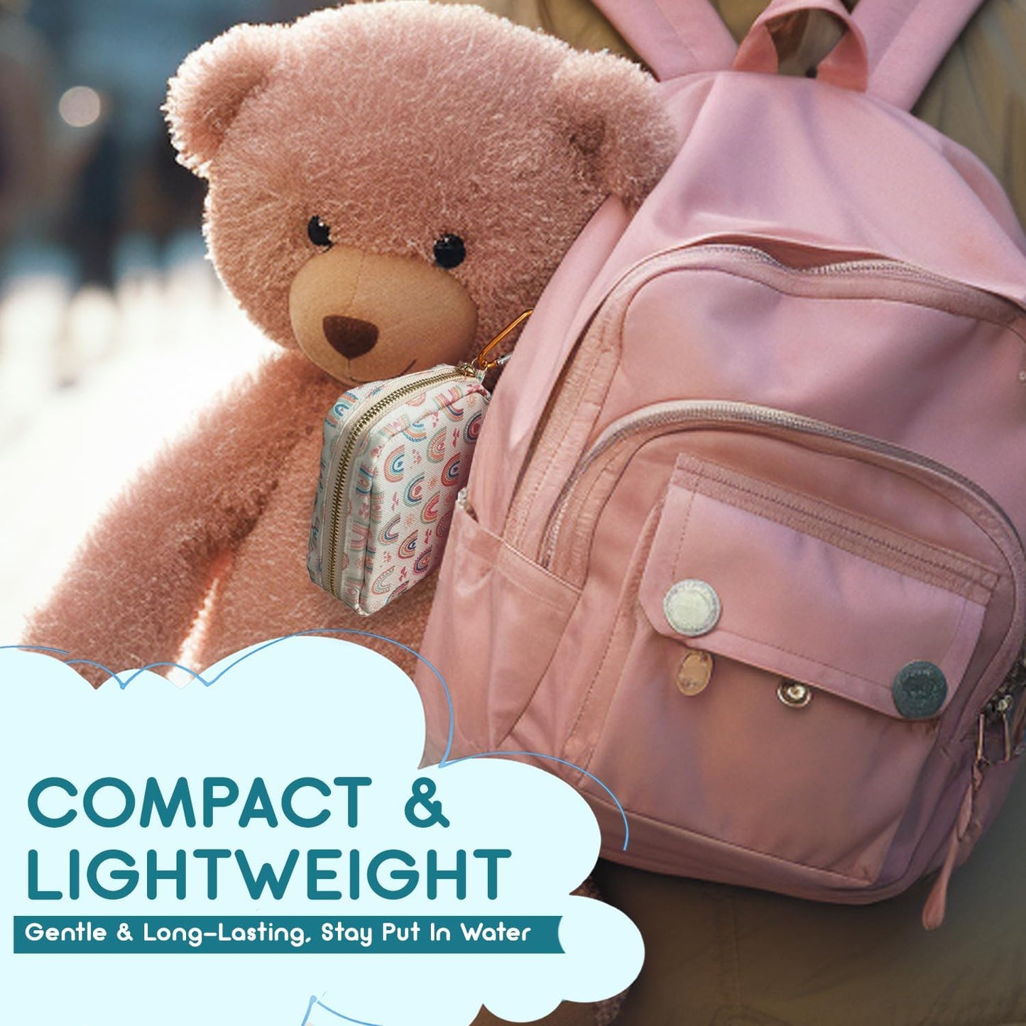 EVERLIT Mini Rescue Pack | 105 Medical Essentials Organized in Portable Storage Bag | Pocket Size Kids First Aid Kit with D Ring | Small Family-Friendly Travel Medical Kit (Playground)