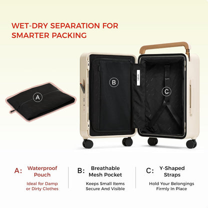 TUPLUS 20” Carry-On Hardside Luggage Lightweight ABS Travel Suitcase with Wide Handle Spinner Wheels TSA Combination Lock, Balance Series 2.0,Cranberry Red