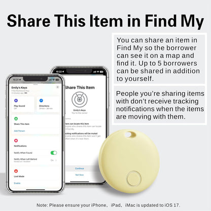 Reyke Smart Tag, Air Tracker Luggage Tracker, Works with Apple Find My (iOS Only), Item Locator for Key, Luggage, Backpack, Wallet, IP67 Waterproof, 2 Pack