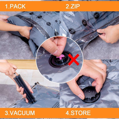 10 Large Vacuum Storage Bags with Electric Pump, Plastic Packaging Bags,Space Saver Bag for Clothes, Mattress, Blanket, Duvets, Pillows, Comforters, Travel