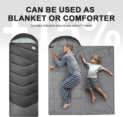Sleeping Bags for Adults Cold Weather,Portable, Waterproof,Lightweight Sleeping Bag for Tall Girls Boys with Compression Sack for Warm Camping, Hiking, Outdoor & Indoor