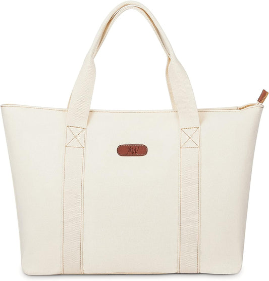 AW BRIDAL Monogram Canvas Tote Bag for Chrismas, Bridal Shower, Retirement, Birthday Gifts for Women Mom Wife Sister Friends