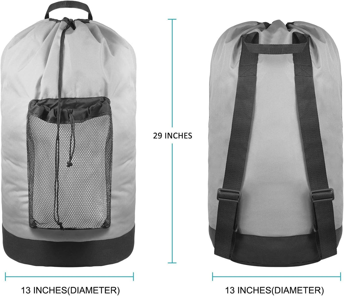 Dalykate Backpack Laundry Bag, Laundry Backpack with Shoulder Straps and Mesh Pocket Durable Nylon Clothes Hamper Bag with Drawstring Closure for College, Travel, Laundromat, Apartment