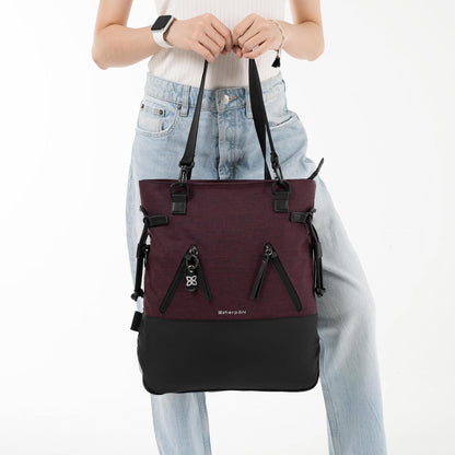 Sherpani Tempest, Anti-Theft Convertible Backpack, Teacher Tote Bag, Travel Backpack for Women, Fits 15 Inch Laptop (No Sleeve) (Merlot)