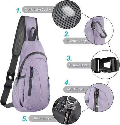 TITECOUGO Small Sling Bag, Lightweight Crossbody Backpack for Men Women, Shoulder Bag for Sports and Outdoor