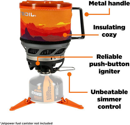Jetboil MiniMo Camping and Backpacking Stove Cooking System with Adjustable Heat Control