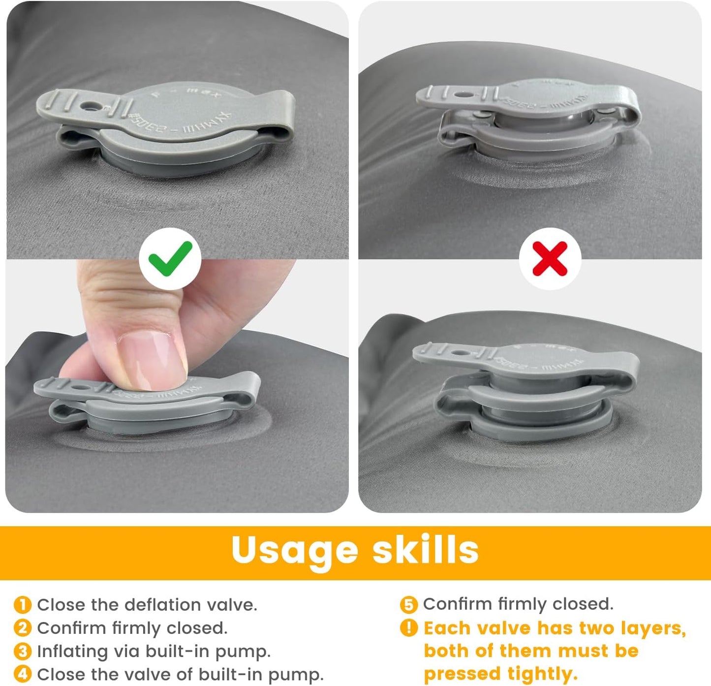 Inflatable Camping Mat, Ultra-Lightweight Sleeping Pad with Built-in Pillow & Foot Pump, Camp Pads for Backpackers, Hikers & Outdoor Enthusiasts, Easy to Carry, Gifts