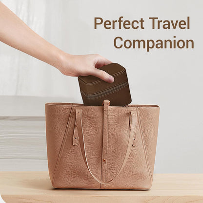 CONBOLA 2 Watch Travel Case for Men with Accessory Compartment,Compact Watch Box for Men Jewelry Case with Microsuede Interior,PU Leather Protect Fits Watches & Smartwatches Up to 55mm. (Brown)