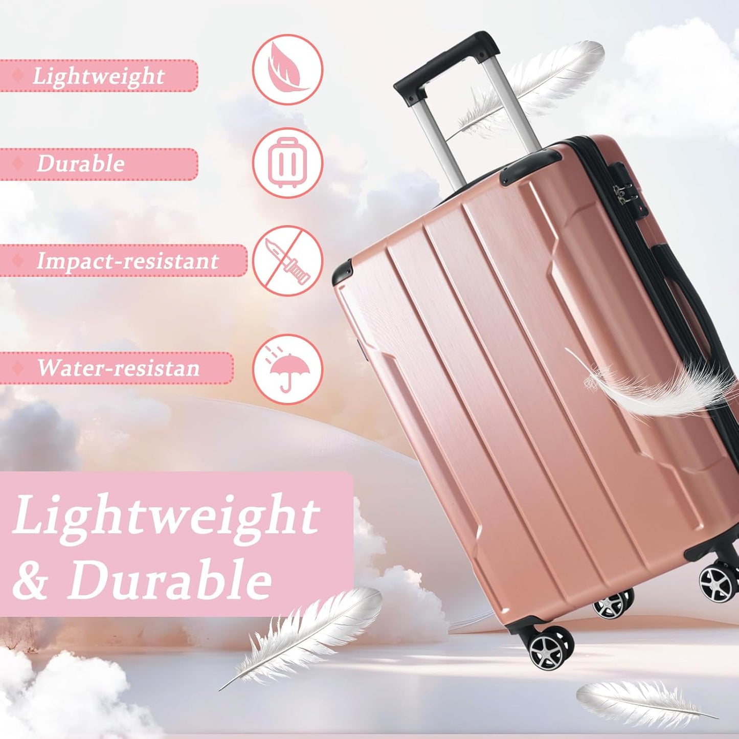 Merax 28 Inch Expandable Checked Luggage, Hardshell ABS Large Suitcase with Spinner Wheels, TSA Lock, Lightweight Travel Suitcase for Long Trips and Vacations