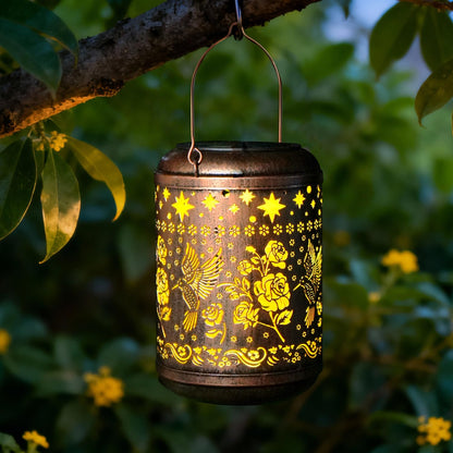 Solar Lanterns Outdoor Waterproof Hummingbird Christmas Garden Decor for Outside Birthday Gifts for Women Mom Grandma Hanging Solar Lights Metal Decoration for Yard, Patio,Backyard,Porch