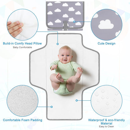 Accmor Portable Diaper Changing Pad, Waterproof Baby Changing Mat, Foldable Travel Diaper Changing Pads for Baby