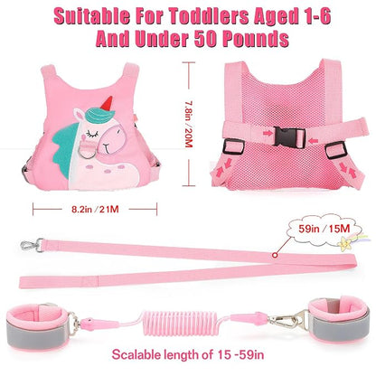 Toddler Leash-Baby Walking Safty Harness and Child Anti Lost Wrist Link - Image 2