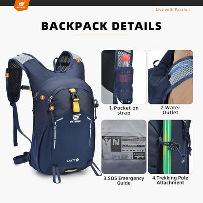 SKYSPER Small Hiking Backpack - 15L Travel Daypack Lightweight Bag Water Resistant Hiking Backpacks for Women Men
