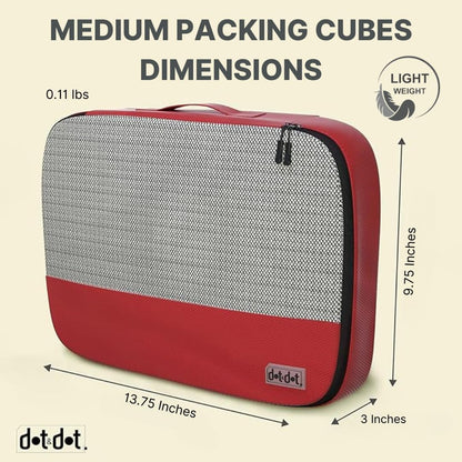 Medium Packing Cubes for Suitcases - 5 Pcs set of Packing Cubes for Travel Carry on Suitcase Organizer Bags - Travel Cubes Organizer Bags for Luggage