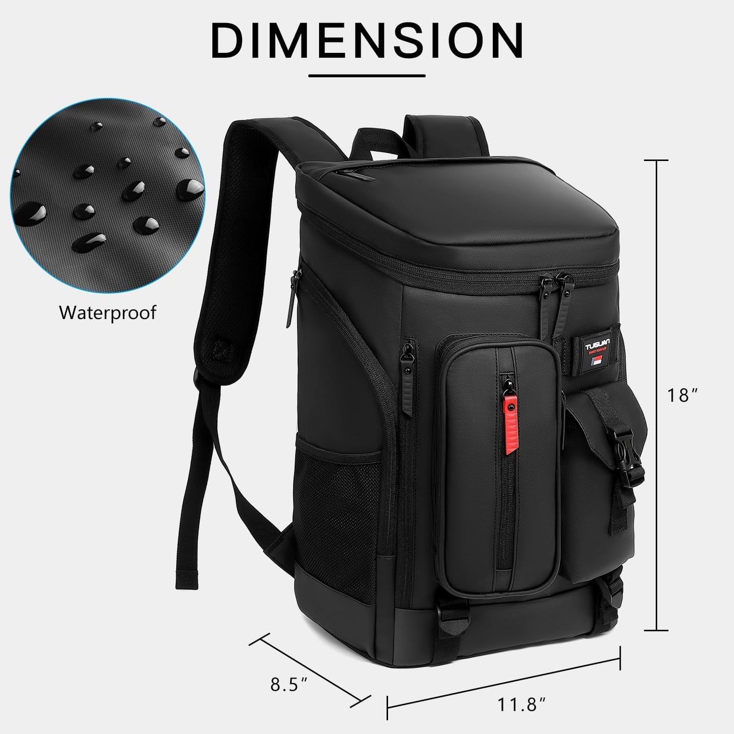 TUGUAN Cooler Backpack 36 Cans Insulated Leak Proof Lightweight Lunch Backpack for Men Work Portable Travel Thermal Bag Compartment Camping Hiking Beach Pincnic Cooler for Women
