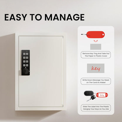 40 Keys Electronic Key Lock Box for Keys with Code, Private/Public/Password Hiding Mode Key Cabinet Wall Mount for Garage/Property Management Key Storage