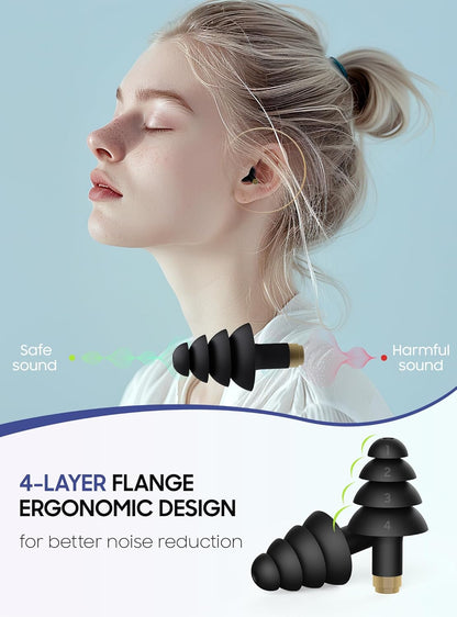 Ear Plugs for Airplane Pressure Relief, 2 Pairs Adults Soft Silicone Reusable Airplane Earplugs 26dB, with Silicone Connector Cord, Travel Essentials for Flying, Ear Protection Earplugs for Plane