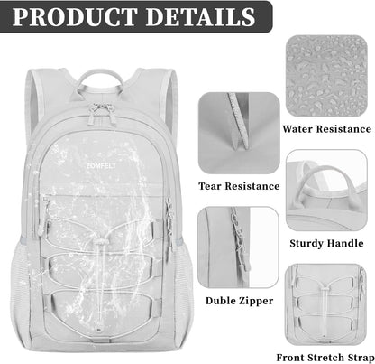 ZOMFELT Hiking Backpack for Women Men, 15L Lightweight Packable Backpack for Trip, Water Resistant Small Travel Backpacks, Foldable daypack for Hiking, Walking, Cycling, Camping, Grey