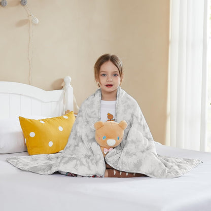 L'AGRATY Weighted Blanket - 40"x60" 7lbs Cooling Breathable Microfiber Material with Glass Beads Small Blanket for All-Season Summer Fall Winter Soft Thick