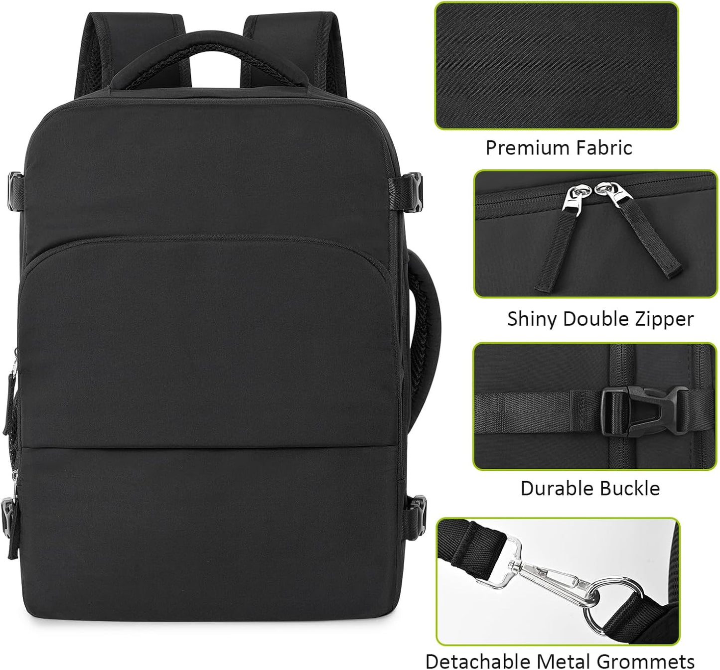 Travel Backpack for Women Men,Travel Laptop Backpack w/USB Charging Port, Waterproof Travel Backpack Carry On Flight Approved,Weekender Business Hiking Bag,Laptop Backpack 17 inch