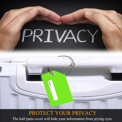 7 Pack Silicone Luggage Tag Baggage Handbag Travel Bag Tags with Name ID Card Perfect to Quickly Spot Luggage Suitcases (Green)