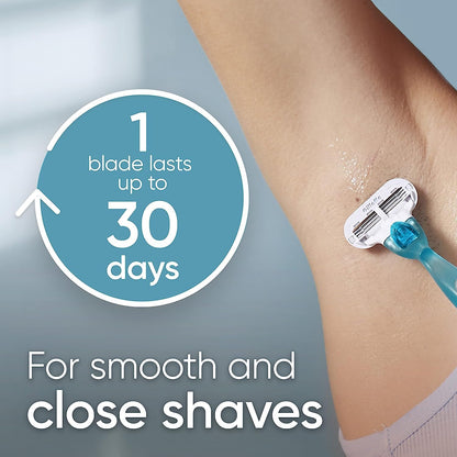 Gillette Venus Smooth Women's Razor Handle + 6 Refills with Soft-Grip Gel Handle