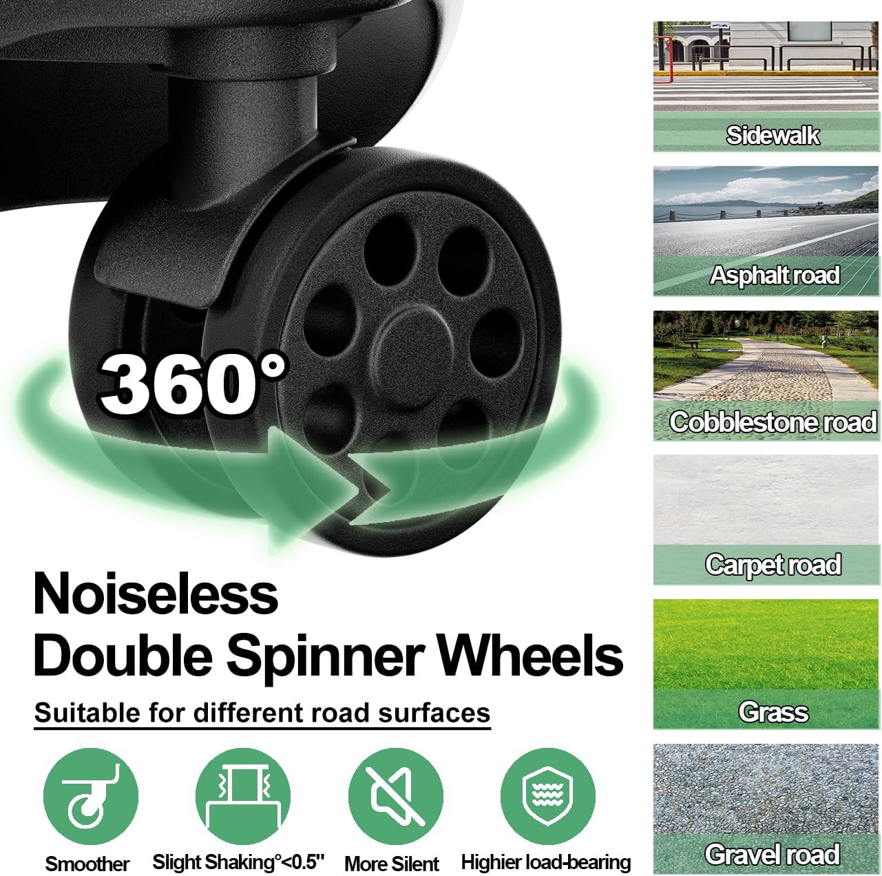 Krute Carry on Luggage 20 inch Suitcases with Spinner Wheels Airline Approved PC+ABS Hard Side Luggages with TSA Lock