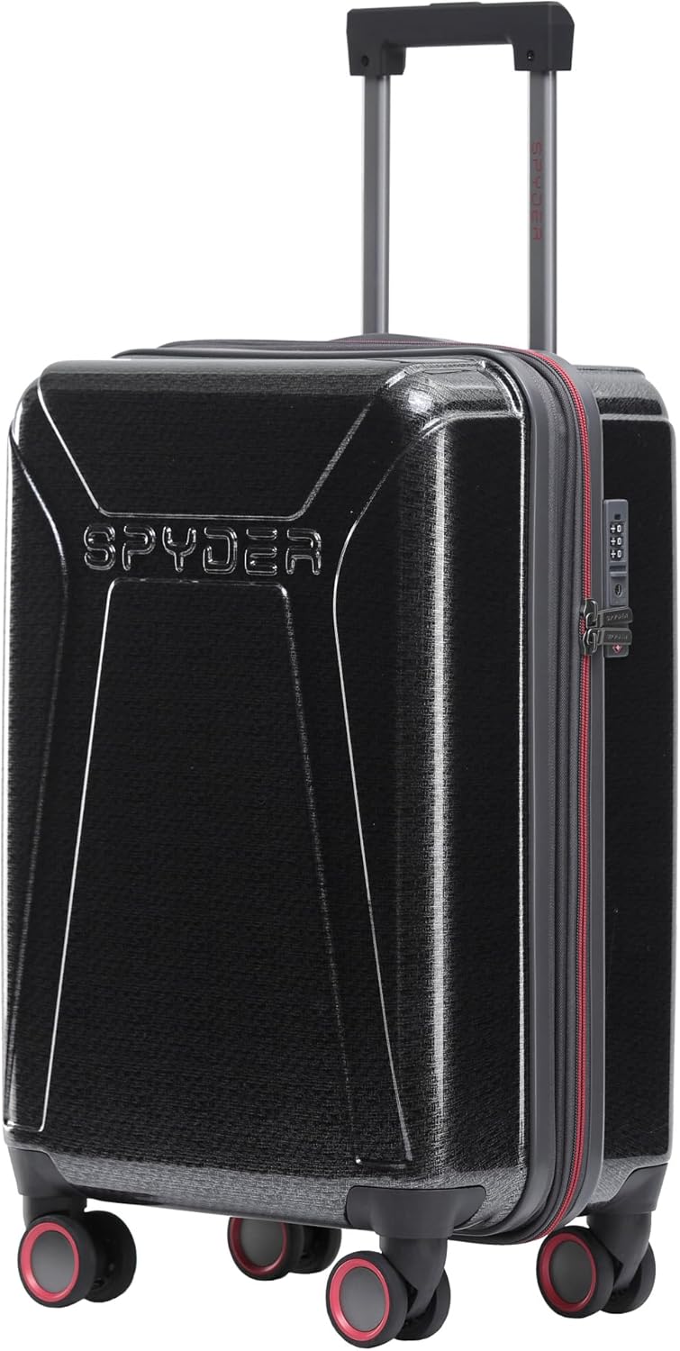 Spyder Traverse 20 Inch Carry On Expandable Hardside Upright Suitcase with 360° Spinner Wheels, TSA Approved Lock, Charcoal