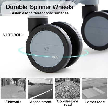 Hanke 29 Inch Luggage Suitcases With Spinner Wheels Lightweight PC hardside Rolling Suitcase With Travel Lock, Checked-Large 29-Inch(Gray)