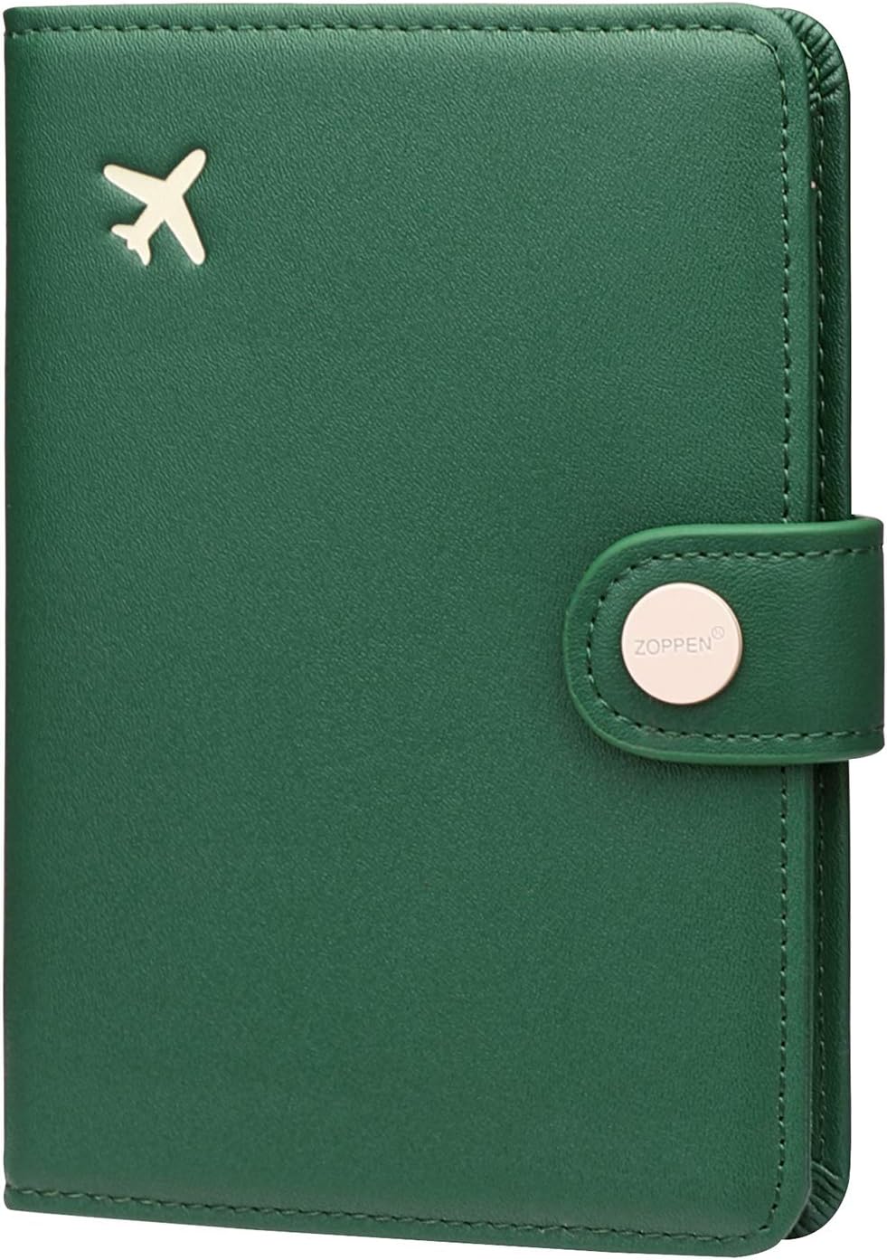 ZOPPEN Passport Holder Women, Passport Cover Travel Wallet Rfid Blocking Passport Wallet Cover Case Travel Essentials Document Organizer, Grass Green