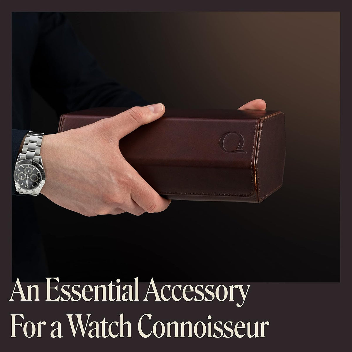Napa Leather Watch Case for Men - Watch Roll Storage Organizer & Watch Display - Six Slot Luxury Watch Box for Home or Travel - Mens 6 Watch Holder Case (Brown Tan)