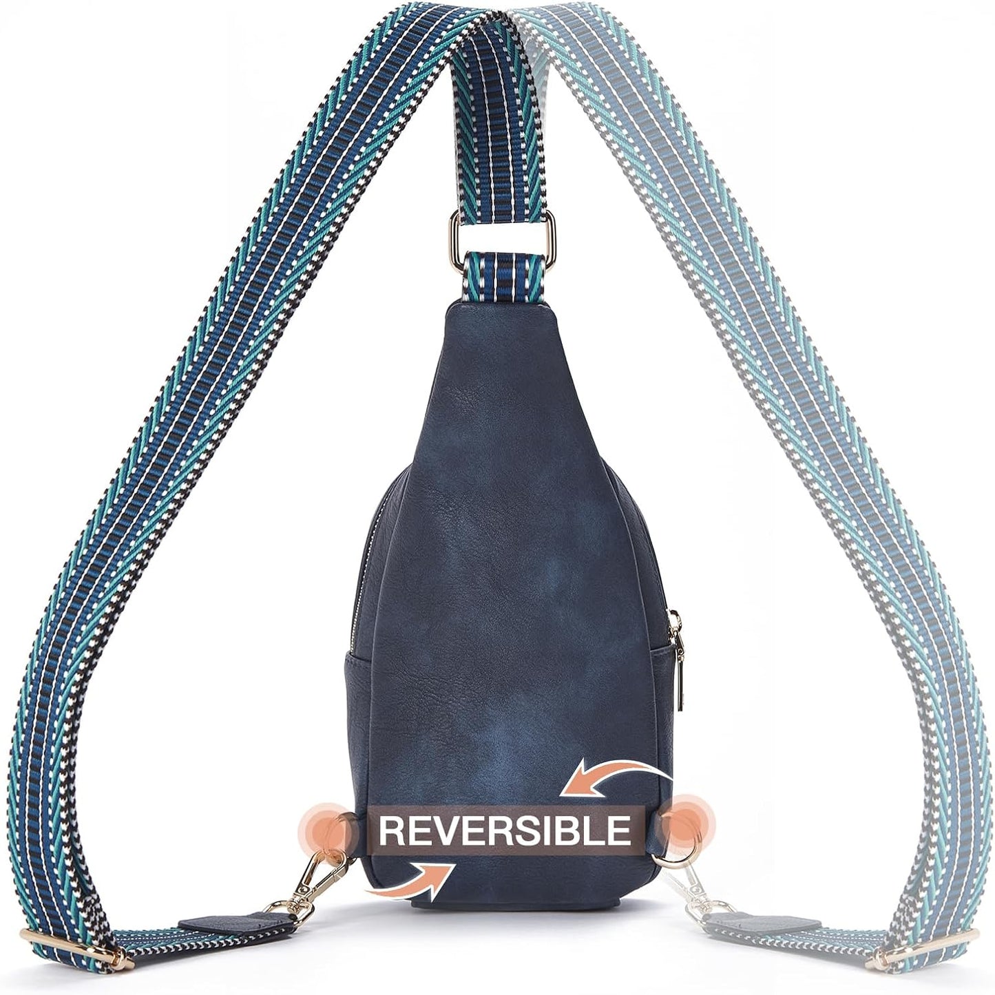 Telena Small Sling Bag for Women Leather Crossbody Fanny Packs Chest Bag for Women