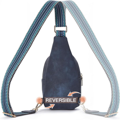 Telena Small Sling Bag for Women Leather Crossbody Fanny Packs Chest Bag for Women