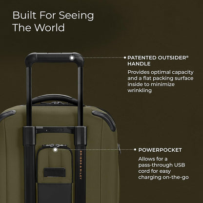 Briggs & Riley International 21" Carry On Expandable Spinner - Luggage for Travel, Suitcases with Wheels, Softside Rolling Bag for Men & Women - ZDX Collection, Hunter
