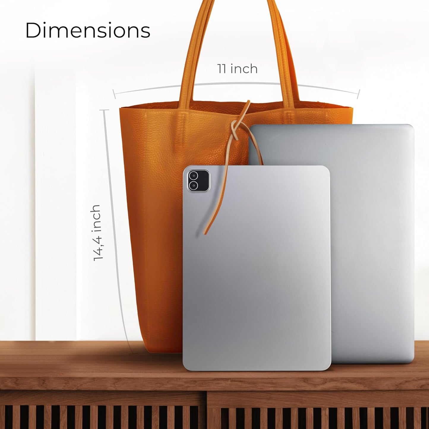 Italian Calf Leather Tote for Women with Zipper, Inner Pocket & Flat Base | Soft Unlined Shopper for Work & Travel