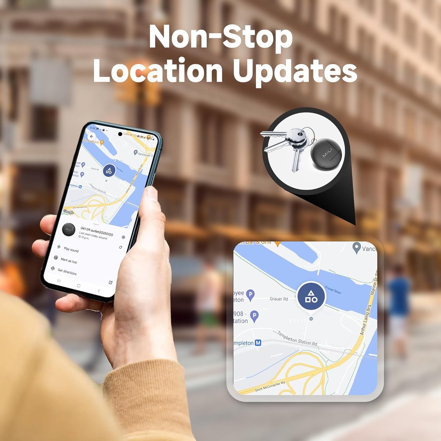 LiTag - Bluetooth Tracker for Android Phones. Google Certified Item Locator. Smart Tracking Tag for Google Find My Device (Find Hub) App. Finder for Keys, Luggage, Suitcase, Backpack, Purse (4 Pack)