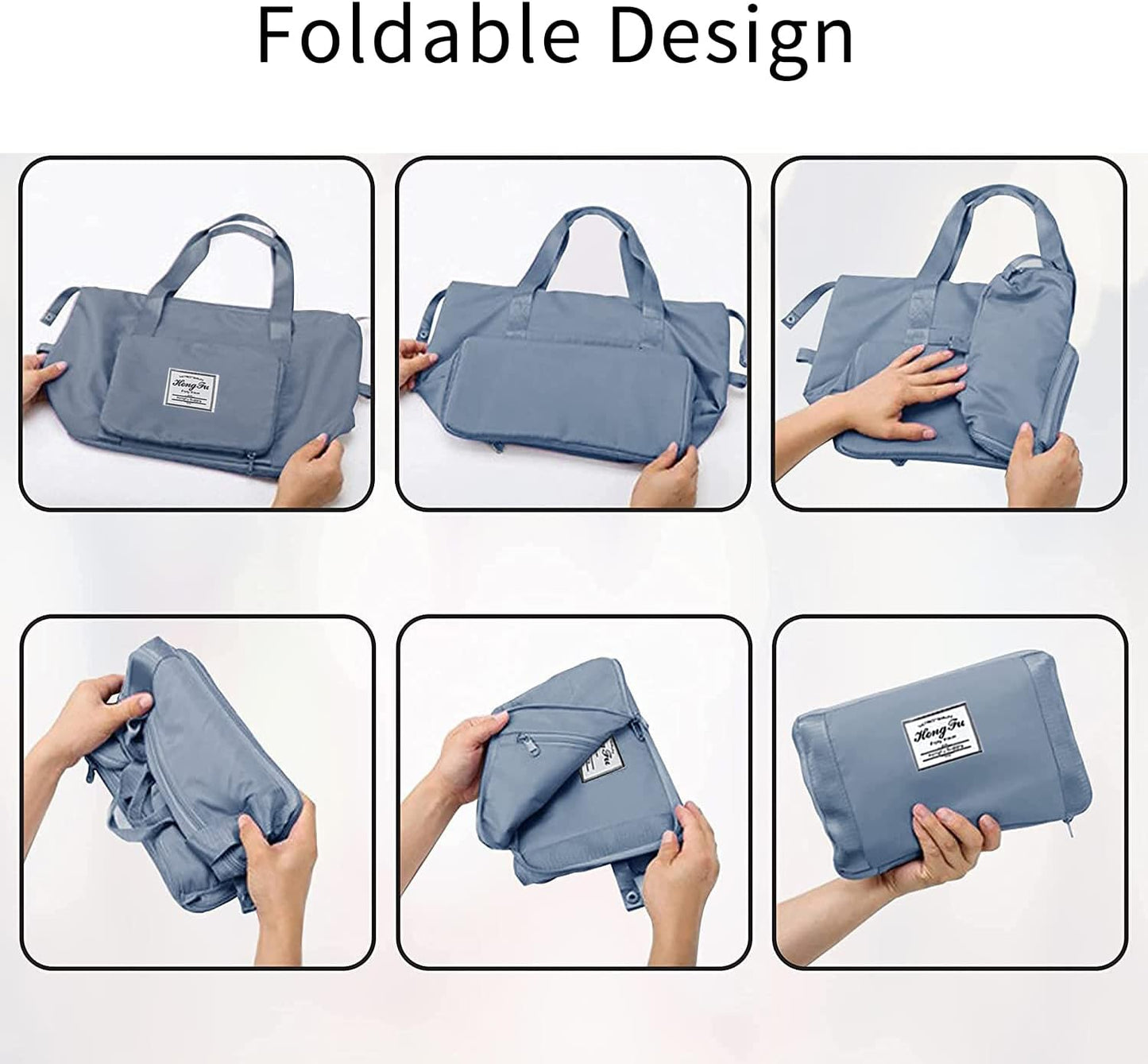 Large Capacity Foldable Travel Bag Expandable Portable Carry on Bag Dry&Wet Separation Sports Duffel Bags