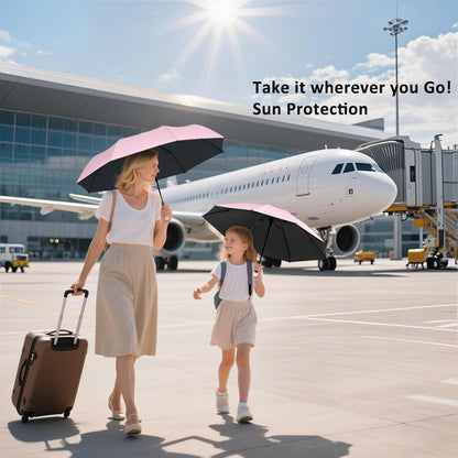 BAODINI Travel Mini Umbrella for Purse With Case Small Compact UV Sun Protection Sun Lightweight Tiny Pocket Umbrella for Women Girls and Men