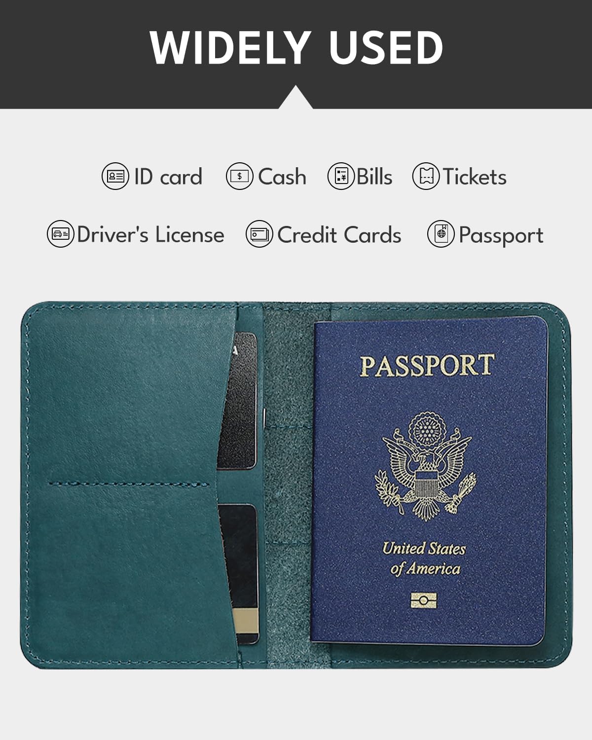 ALLIVE Genuine Leather Passport Holder with Airtag, Travel Must Haves Airport Essentials, Passport Cover Case Travel Gifts