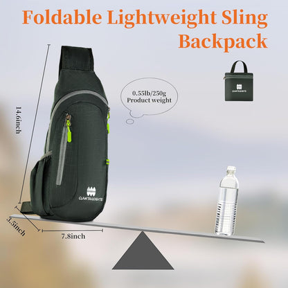 Small Sling Backpack, Lightweight Crossbody Backpack,Foldable Cross Body Bag for Men Women,Shoulder Bag for Sport Outdoors Hiking Traveling